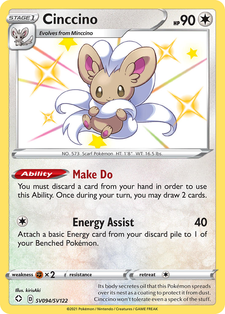 Cinccino Sv094 122 Shiny Vault Holofoil