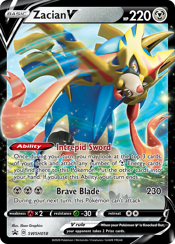 Zacian V Swsh018 298 Swsh Black Star Promos Holofoil