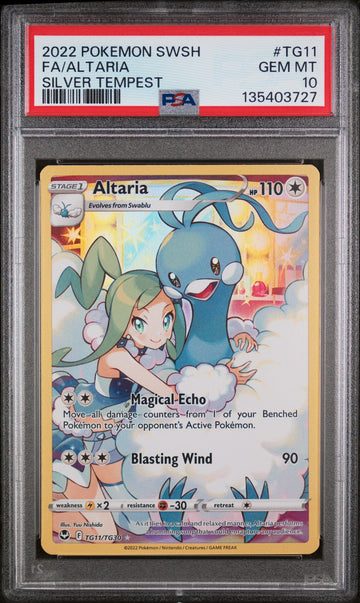 2022 POKEMON SWORD & SHIELD SILVER TEMPEST #TG11 FA/ALTARIA SILVER TEMPEST