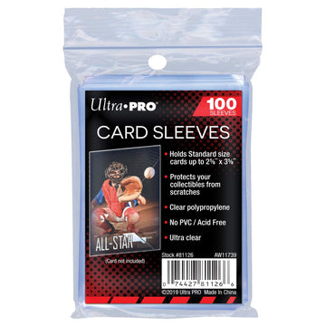 Ultra Pro 100 Pcs Soft Card Sleeves, 2 5/8 x 3 5/8-Inches