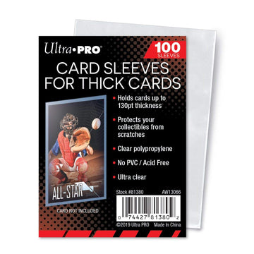 Ultra Pro Clear Thick Card Sleeves | Holds Cards up to 130-Point | 100-Count