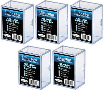 Ultra Pro Pack of 5-100 Count 2 Piece Storage Box