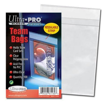 Ultra Pro Team Bags (100 Bags per Pack) Resealable Bags for Sports Cards