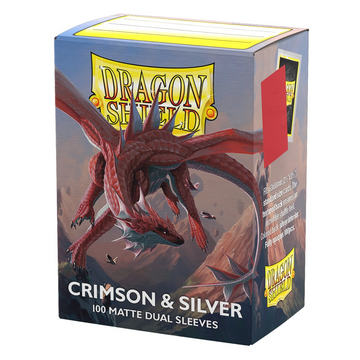 Dragon Shield Sleeves: Standard Matte Dual 100 Count - CRIMSON & SILVER