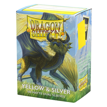 Dragon Shield Sleeves: Standard Matte Dual 100 Count - YELLOW & SILVER