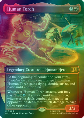 Human Torch [3] [Borderless] [Marvel Super Heroes: Commander] [Foil]