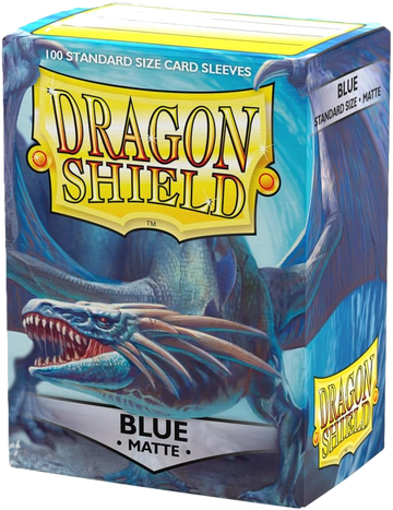 Dragon Shield Matte Blue Standard Size Card Sleeves Display Box - 10 Packs