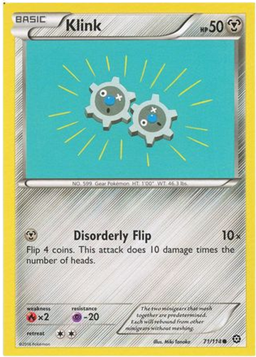 Klink - 71/114 - Common - XY Steam Siege (Square Cut Misprint)