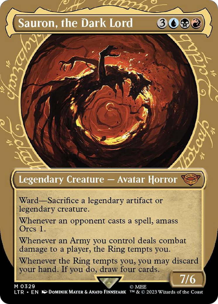Sauron, the Dark Lord (LTR-329) - The Lord of the Rings: Tales of Middle-earth: (Showcase) (Borderless) Foil