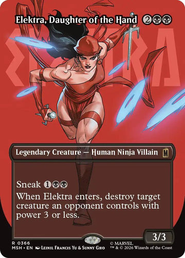 Elektra, Daughter of the Hand [366] [Borderless] [Logo] [Marvel Super Heroes] [Non-Foil]