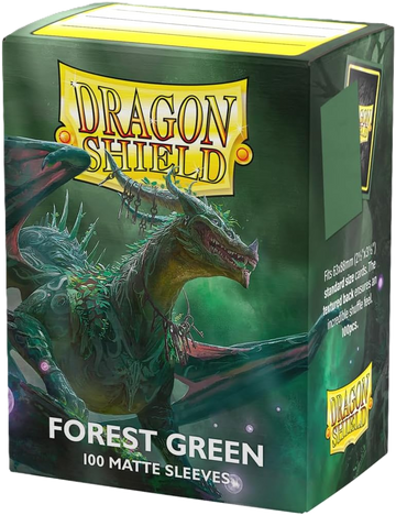 Dragon Shield Matte Forest Green Standard Size Card Sleeves Display Box - 10 Packs
