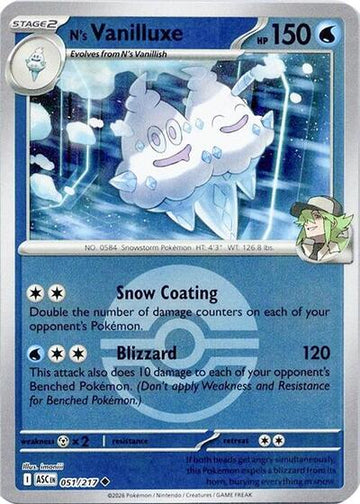 N's Vanilluxe - Poké Ball - 051/217 - Uncommon [me025-051] [Reverse Holo]