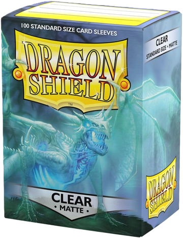 Dragon Shield Matte Clear Standard Size Card Sleeves Display Box - 10 Packs