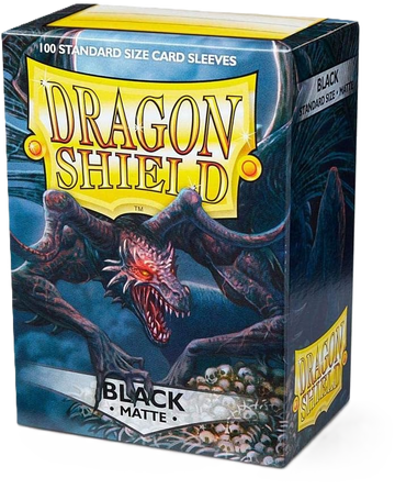 Dragon Shield Matte Black Standard Size Card Sleeves Display Box - 10 Packs