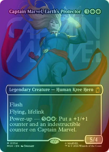Captain Marvel, Earth's Protector [354] [Borderless] [Logo] [Marvel Super Heroes] [Foil]