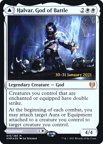 Halvar, God of Battle // Sword of the Realms (PRE-15S) - Kaldheim Promos Foil