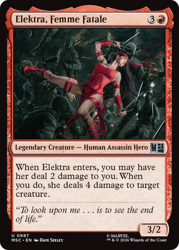 Elektra, Femme Fatale [687] [Jumpstart] [Marvel Super Heroes: Commander] [Non-Foil]