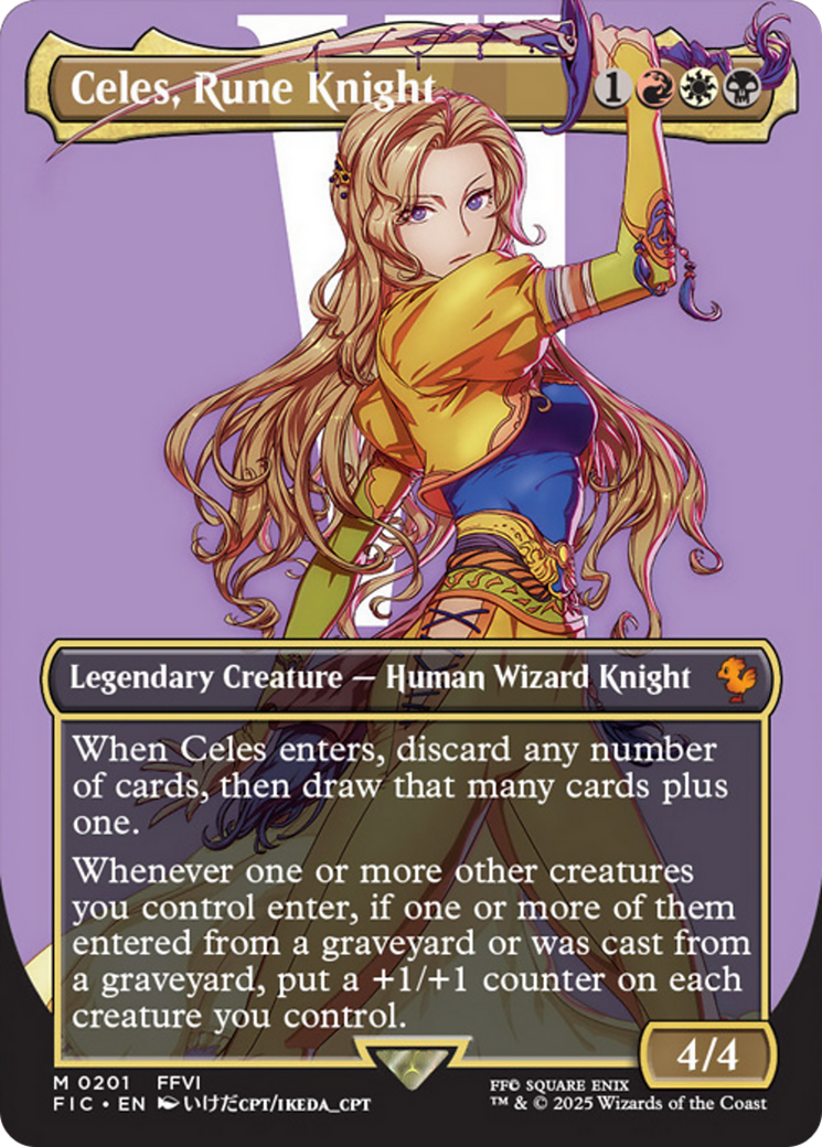 Celes, Rune Knight (Borderless) (FIC-201) - Commander: FINAL FANTASY (Borderless)