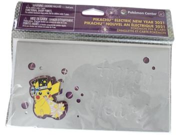 Pokemon Center Greeting Card Pins - Pikachu Electric New Year 2021