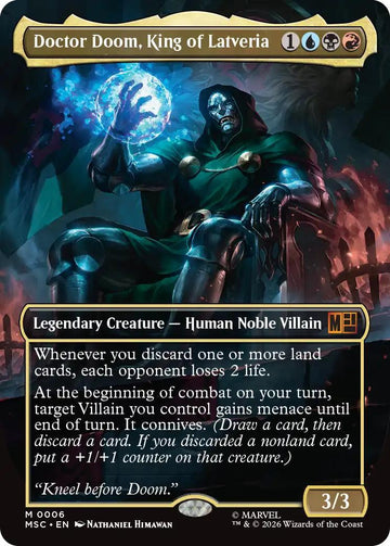 Doctor Doom, King of Latveria [6] [Borderless] [Marvel Super Heroes: Commander] [Non-Foil]