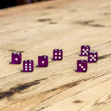 Chessex #23607 - Translucent Purple / White d6 (12ct)
