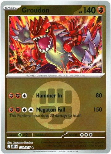 Groudon - Energy Symbol Pattern - 108/217 - Rare [me025-108] [Reverse Holo]