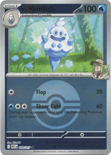 N's Vanillish - Poké Ball - 050/217 - Common [me025-050] [Reverse Holo]