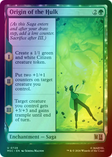 Origin of the Hulk [728] [Jumpstart] [Marvel Super Heroes: Commander] [Foil]