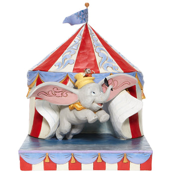 Enesco Disney Traditions Dumbo Flying out of Tent Scene Statue
