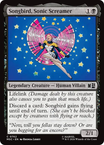 Songbird, Sonic Screamer [762] [Jumpstart] [Welcome Deck] [Marvel Super Heroes: Commander] [Non-Foil]