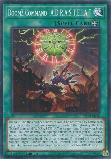 DoomZ Command "A.D.R.A.S.T.E.I.A." - BLZD-EN058 - Common - 1st Edition