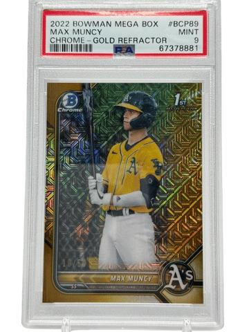 2022 Bowman Mega Max Muncy #BCP-89 Gold Refractor /50 PSA 9