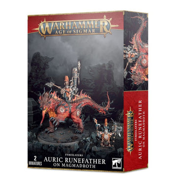Games Workshop Warhammer Age of Sigmar: Fyreslayers Auric Runefather on Magmadroth