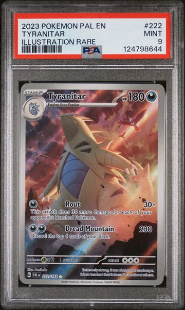 2023 POKEMON PAL EN-PALDEA EVOLVED TYRANITAR ILLUSTRATION RARE #222 PSA 9