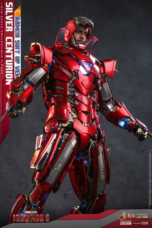 Hot Toys Iron Man 3 Iron Man Mark XXXIII Silver Centurion (Armor Suit Up Version) Sixth Scale Figure