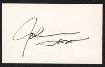 John Saxon Portrait in Black Authentic Signed 3x5 Index Card BAS #BW70025
