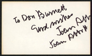 John Abbott Jane Eyre "To Don Good Wishes" 2x Signed 3x5 Index Card BAS #BW70158
