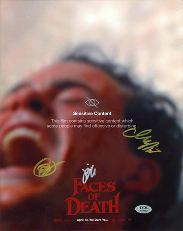 Faces Of Death (3) Ferreira, Goldhaber & Mazzei Signed 11x14 Photo PSA #AQ49634