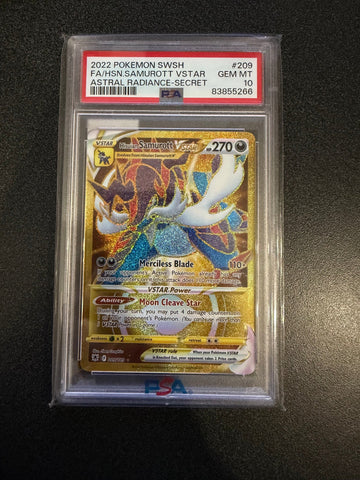 Pokemon: PSA 10 Hisuian Samurott VSTAR (Secret) - Astral Radiance