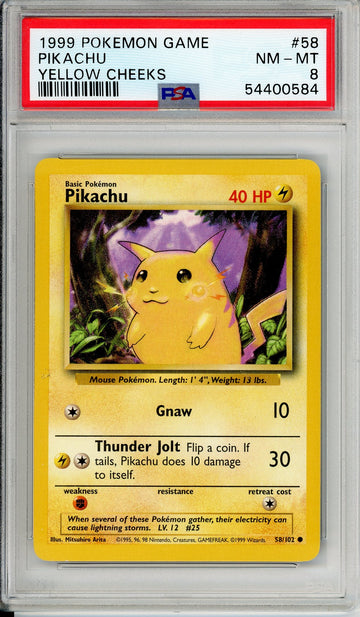 Pokemon Graded: Pikachu 58/102 Base Set (1999) PSA 8