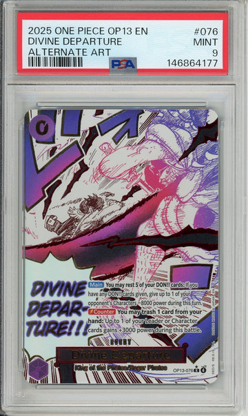 One Piece Graded: Divine Departure OP13-076 Carrying On His Will Alternate Art PSA 9