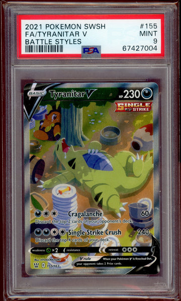 PSA 9 TYRANITAR V BATTLE STYLES