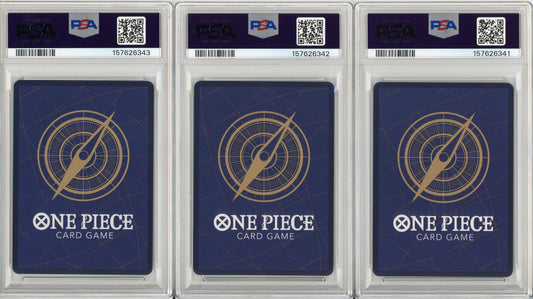 One Piece Graded: Nico Robin #111, Nami #112, Jewelry Bonney #113 Heroines Battle Pack Winner Sequential Set of 3 PSA 10