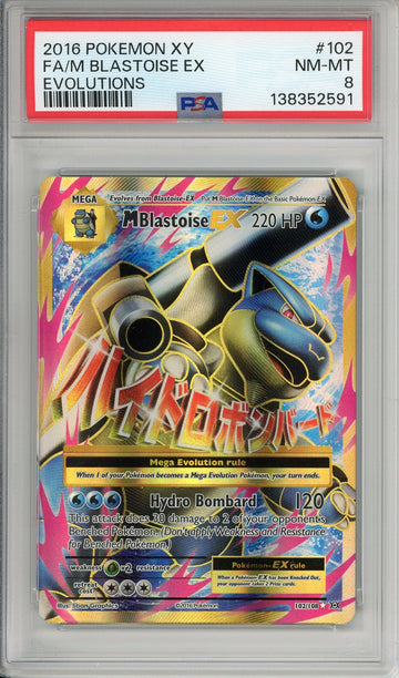 Pokemon Graded: M Blastoise EX #102 XY Evolutions (2016) Holo PSA 8