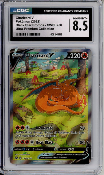 Pokemon Graded: Charizard V #SWSH260 UPC Promo (2022) Holo CGC 8.5