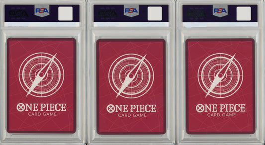 One Piece Graded: Sabo #1, Portgas D. Ace #2 Monkey D. Luffy #3 2nd Anniversary Winners SET OF 3 PSA 10