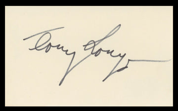 Tony Longo Mulholland Drive Authentic Signed 3x5 Index Card BAS #BV59146