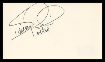 Sidney Poitier In The Heat of the Night Authentic Signed 3x5 Index Card BAS #BV04107