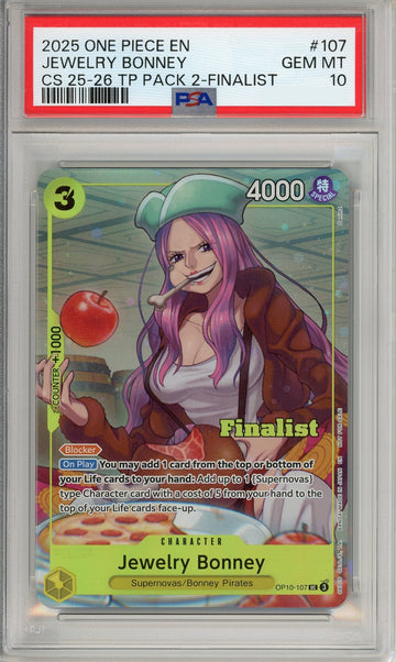 One Piece Graded: Jewelry Bonney OP10-107 Championship 25-26 Finalist PSA 10