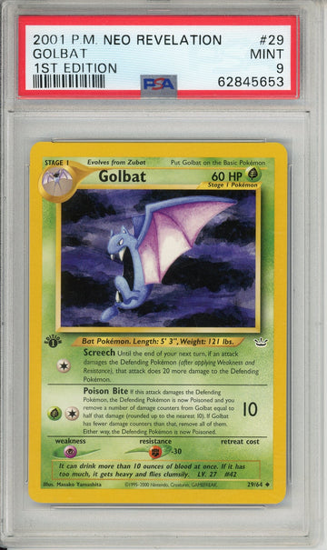 Pokemon Graded: Golbat 1st Edition 29/64 Neo Revelation (2001) PSA 9